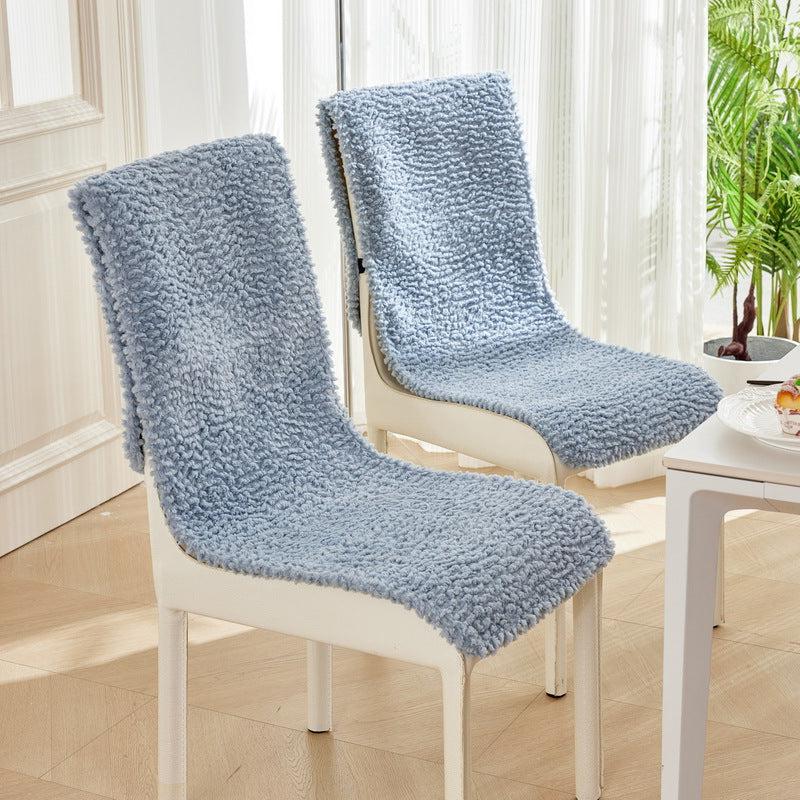 Funda de lujo mullida y antideslizante para silla, de lana pura y suave