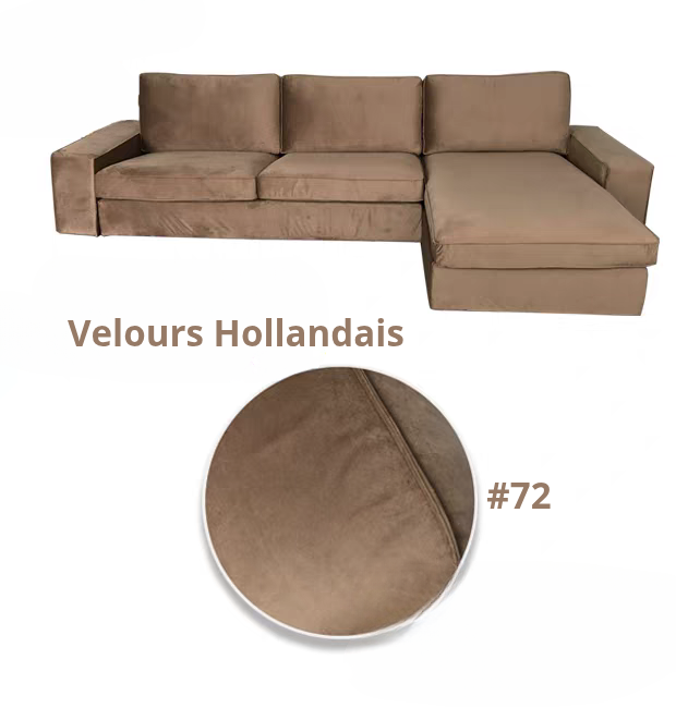Housse canapé d'angle méridienne IKEA KIVIK velours café