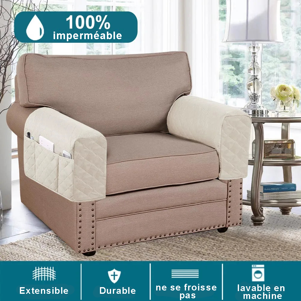 Housse protection accoudoirs fauteuil canapé imperméable
