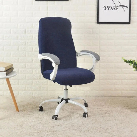 Housses de chaise de bureau extensible bleue marine