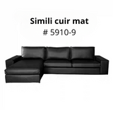 Housse canapé d'angle  méridienne  IKEA KIVIK cuir noir