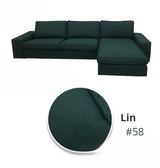 Housse canapé d'angle  méridienne  IKEA KIVIK lin vert 