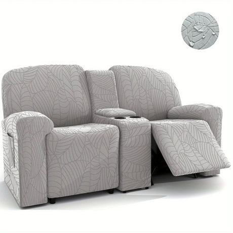 Housse de canapé relax 2 places avec tablette centrale argent