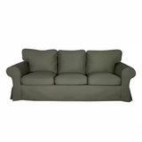 Housse pour canapé IKEA EKTORP 3 places pur coton khaki