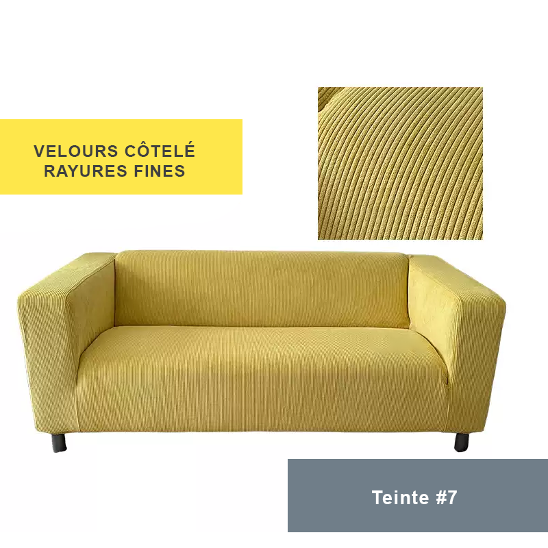 Housse pour canapé IKEA KLIPPAN velours côtelé jaune