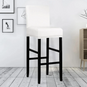 Housse pour tabouret de bar simili cuir imperméable ivoire