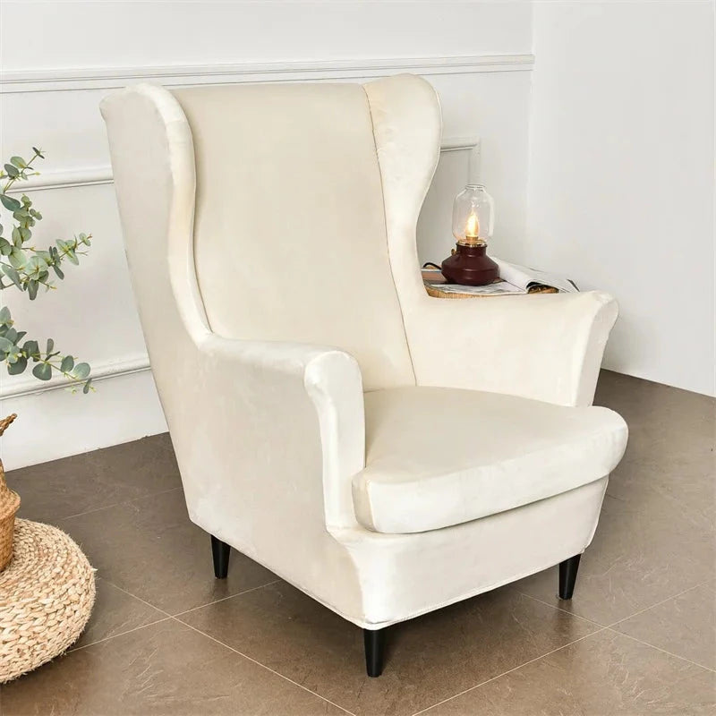 Housse fauteuil IKEA STRANDMON pur velours blanc