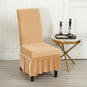 Housse de chaise avec jupe velours beige