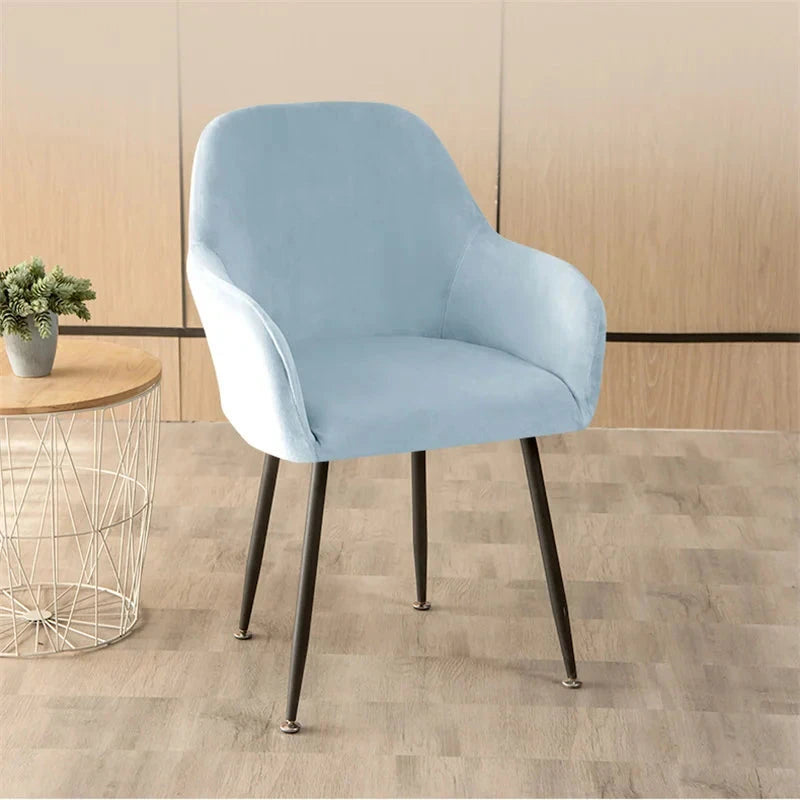 Housse fauteuil maison du monde arnold velours bleue ciel