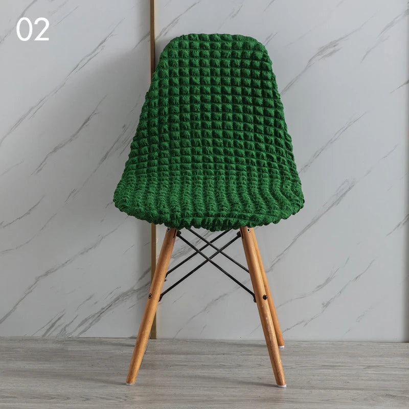 Housse de chaise scandinave gaufrée vert