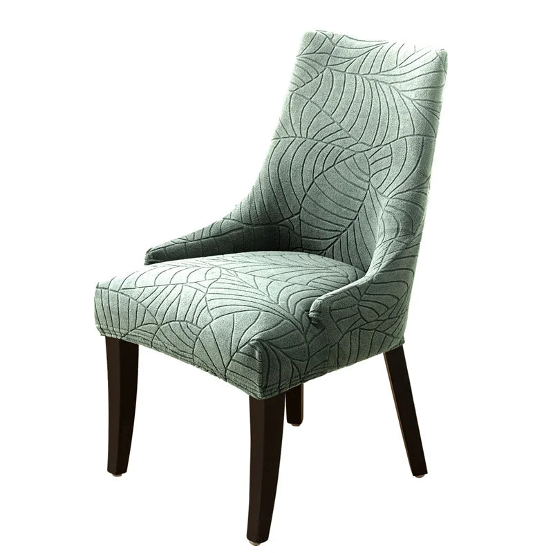 Housse chaise windsor capitonné hibiscus vert