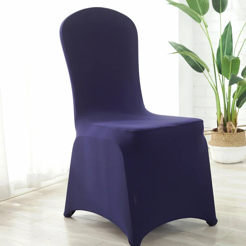 Housse de chaise mariage extensible lycra bleue marine