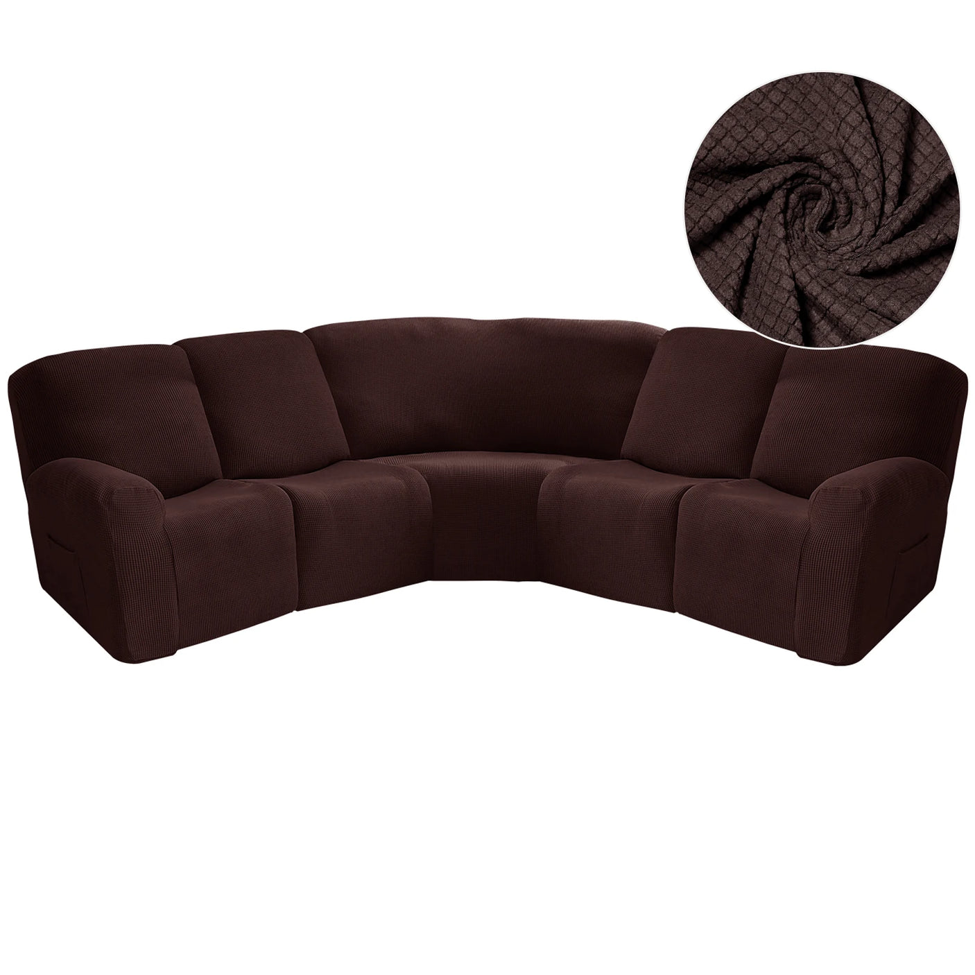 Housse canapé d'angle relax marron