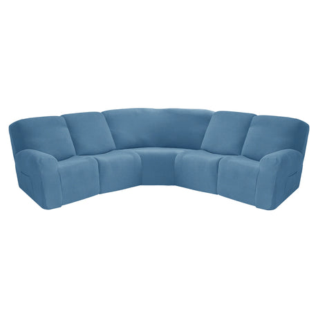 Housse canapé d'angle relax bleue