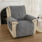 Housse pour fauteuil relax velours matelassé gris