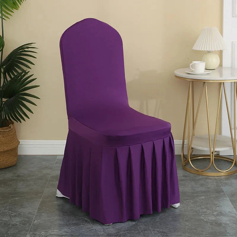 Housse de chaise à jupes lycra pour mariage violet