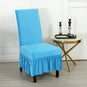 Housse de chaise avec jupe velours bleue