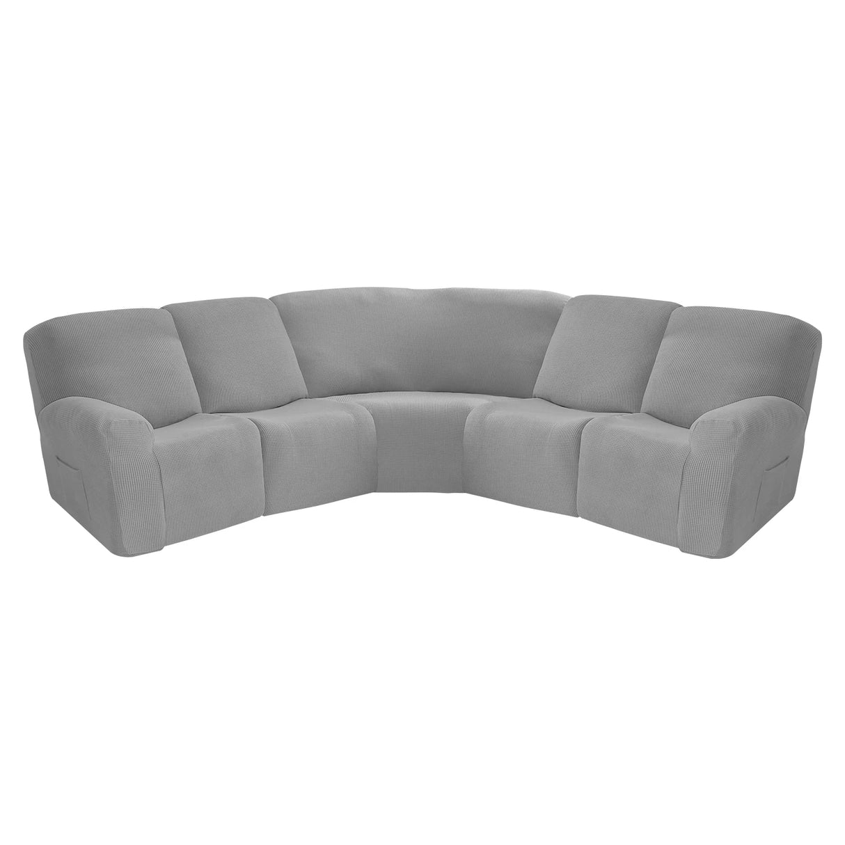 Housse canapé d'angle relax gris clair