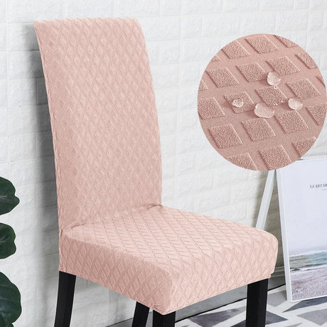 Housse de chaise imperméable extensible rose