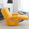 housse pour fauteuil relaxation velours 4 pièces jaune