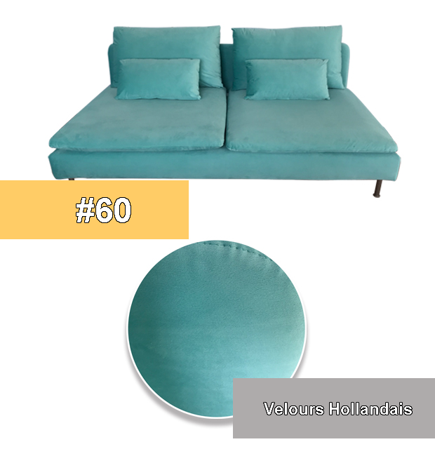 Housse canapé IKEA SODERHAMN  luxe velours hollandais turquoise