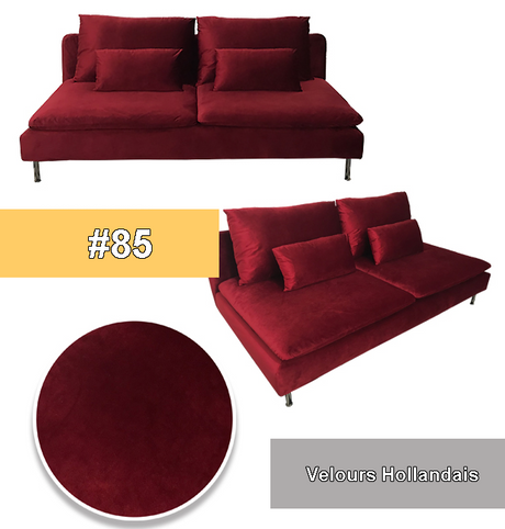 Housse canapé IKEA SODERHAMN luxe velours hollandais rouge