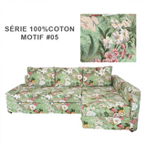 Housse canapé d'angle convertible IKEA FRIHETEN 100%coton motif 05