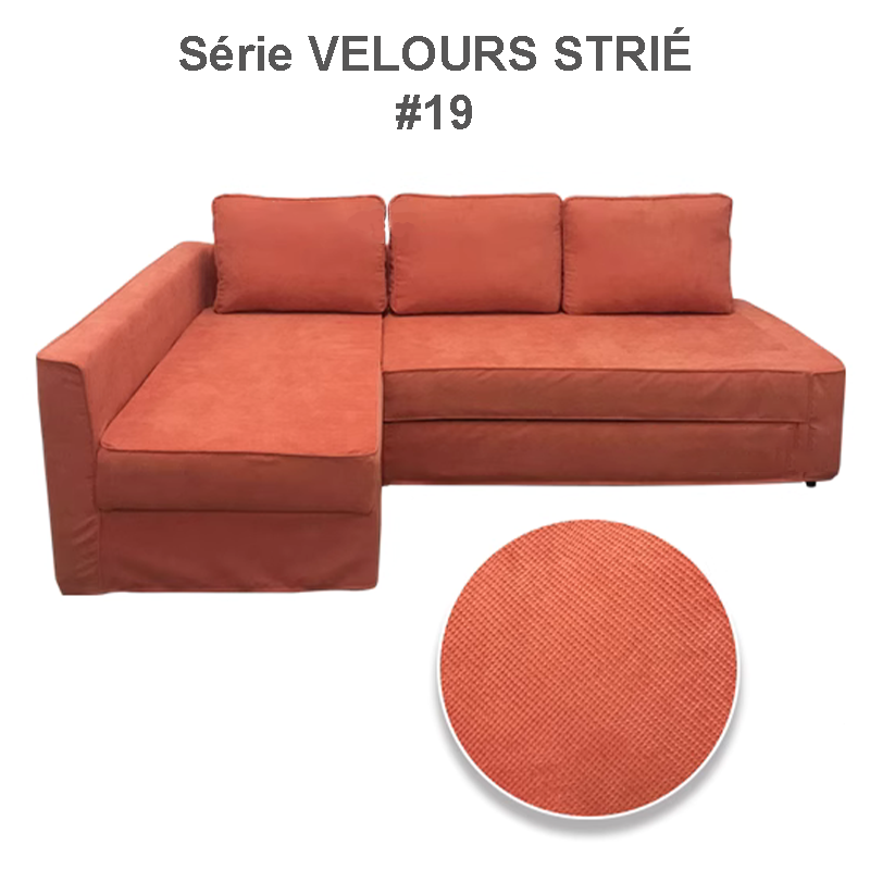 Funda de terciopelo acanalado para sofá rinconera convertible IKEA FRIHETEN