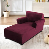 housse pour méridienne et chaise longue avec double accoudoir en velours bordeux