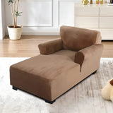 housse pour méridienne et chaise longue avec double accoudoir en velours marron