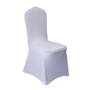 Lote de silla de boda de boda blanca 50/100 cubiertas de lycra extensibles