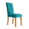 Housses de chaises extensibles pur velours turquoise