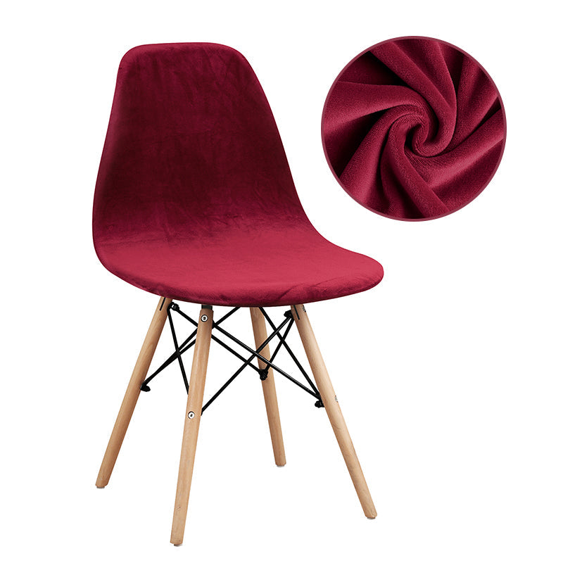 Housse de chaise scandinave pur velours bordeaux