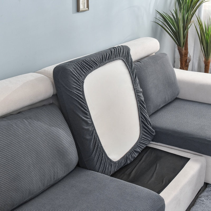 housses de coussins de canapé extensible gris foncé