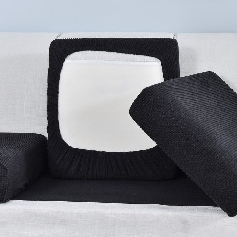 housses de coussins de canapé extensible jacquard noir