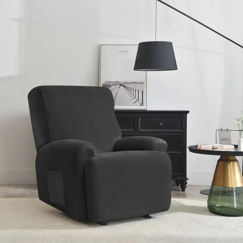 housse pour fauteuil relaxation noir vue de profil