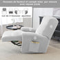 housse pour fauteuil relaxation extensible 4 pièces argent