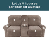 housses pour canapé relax 2 places Casaharmony khaki