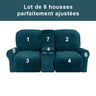 housses pour canapé relax 2 places Casaharmony turquoise