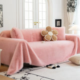 jeté de canapé luxe grande taille en fourrure chaude rose